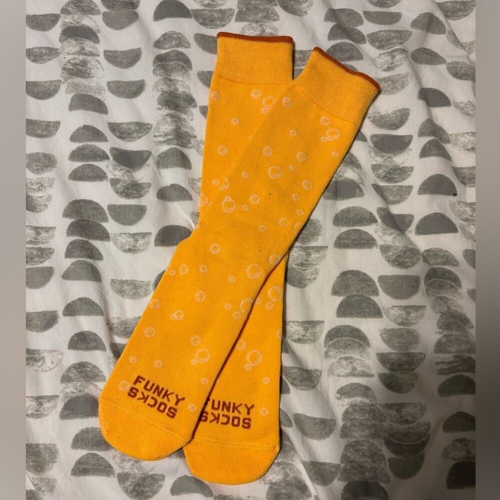 Funky Socks Men's Crew Socks Beer Golden Yellow Craft Beer Novelty Socks